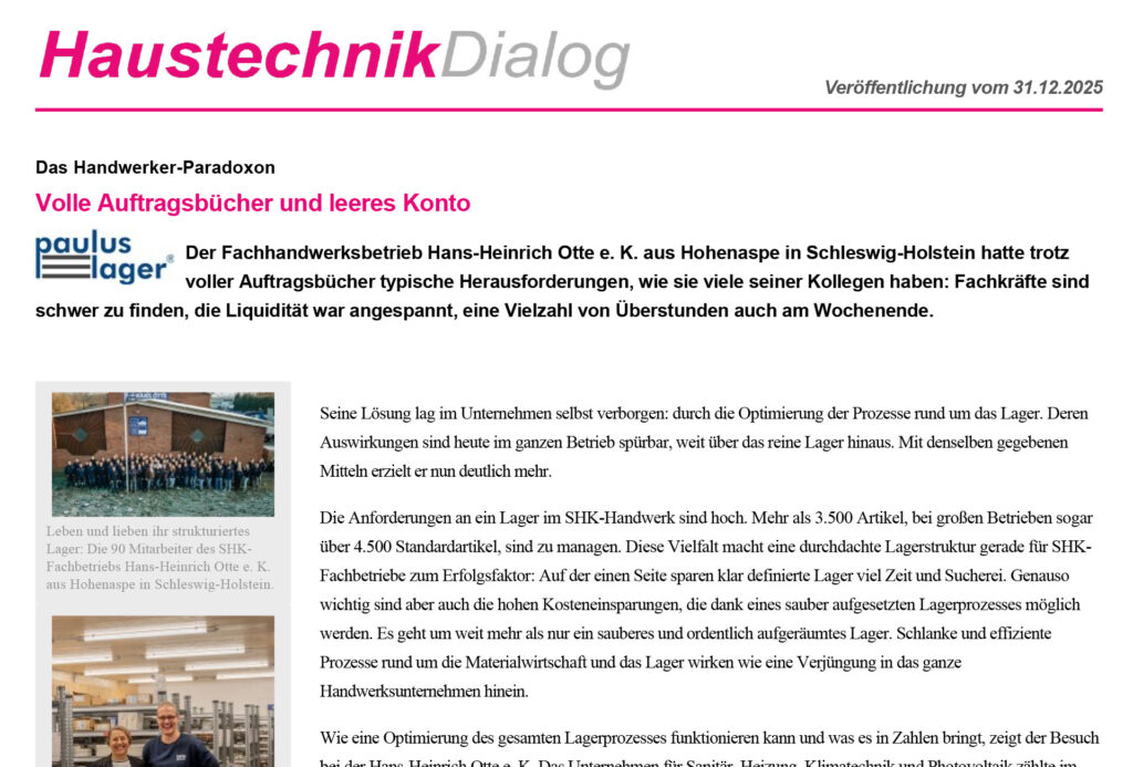 Volle Auftragsbuecher